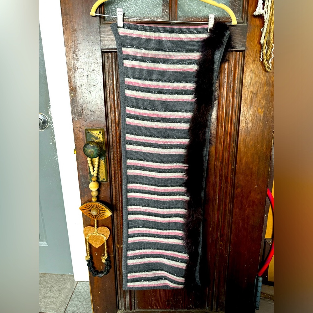 Harriman’s Canadian made merino removable recycled real fur infinity scarf